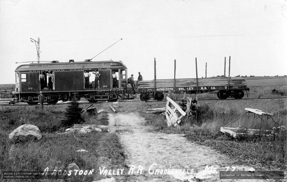 Postcard: Aroostook Valley Railroad, Crouseville, Maine